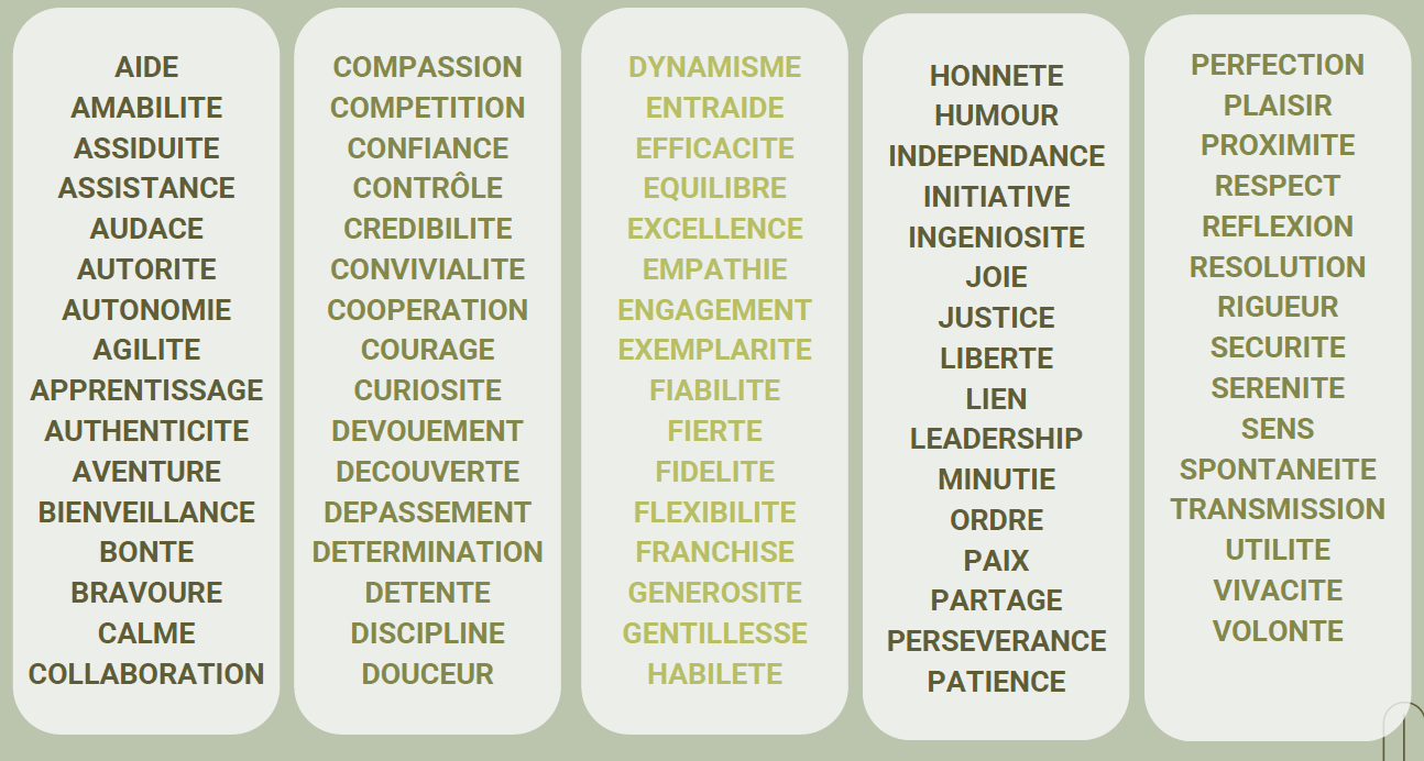Les valeurs